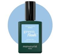 Manucurist Green Flash LED Bubble Pastel Blue Gel Nail Polish - Vegan, 12-Free, Plant-Based Gel Polish - Strengthens and Protects the Nail - Made in France - 0.5 fl oz