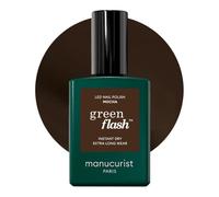 Manucurist Green Flash LED Classic Mocha - Cool Undertones Brown Gel Nail Polish - Vegan, 12-Free - Strengthens and Protects - Nail Varnish for UV Nail Lamp - Made in France