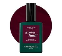 Manucurist Green Flash LED Classic Prune - Deep Wine Red Gel Nail Polish - Vegan, 12-Free - Strengthens and Protects - Nail Varnish for UV Nail Lamp - Made in France
