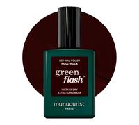 Manucurist Green Flash LED Hollyhock - Black Cherry Red Gel Nail Polish - Vegan, 12-Free, Plant-Based - Made in France