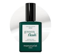 Manucurist Green Flash LED Snow White Gel Nail Polish - White Nail Polish - Vegan, 12-Free, Plant-Based - Strengthens and Protects Nails - Made in France - 15 ml