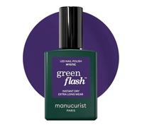 Manucurist Green Flash Mystic Purple Blue LED Gel Nail Polish | LED gel polish and semi-permanent nail varnish, UV nail lamp compatible. 12-free, bio-sourced, vegan, Made in France, 15 ml