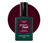 Manucurist Green Flash Prune Deep Wine Red LED Gel Nail Polish | LED gel polish and semi-permanent nail varnish, UV nail lamp compatible. 12-free, bio-sourced, vegan, Made in France, 15 ml