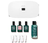 MANUCURIST • Green Flash Slim LED Gel Nail Kit • 24W LED Lamp • Vegan • Base Coat + Top Coat + Hortencia Polish + Remover + Nail Clips