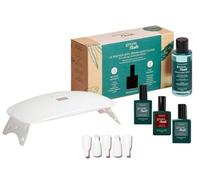 Manucurist Green Flash Slim LED Gel Nail Polish Set Gift Box : 24W LED Lamp, Base Coat, Top Coat, Poppy Red Polish, Polish Remover & Clips - Gel Nails Kit with UV Light Nail Lamp