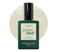 Manucurist Green Flash LED Classic Solar - Golden Shimmer White Gel Nail Polish - Vegan, 12-Free - Strengthens and Protects - Nail Varnish for UV Nail Lamp - Made in France