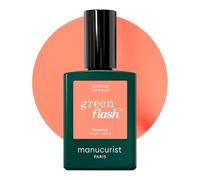 Manucurist Green Flash Tangerine Neon Orange LED Gel Nail Polish | LED gel polish and semi-permanent nail varnish, UV nail lamp compatible. 12-free, bio-sourced, vegan, Made in France, 15 ml