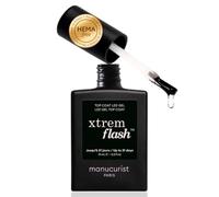 Manucurist Green Flash Xtrem Flash Gel Top Coat Long Lasting Shine | LED gel nail polish top coat for up to 21 days of wear with high shine finish. Vegan, Made in France