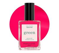 Manucurist Green Neon Pink - Fluorescent Pink Nail Polish - 9-Free, Vegan and Plant-Based - Non Toxic - Made in France - 15 ML