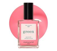 Manucurist Green Pop Electric Pink Natural Nail Polish | Long lasting nail polish and Quick dry nail varnish with classic manicure effect. Vegan, 9-free, plant-based, 15 ml
