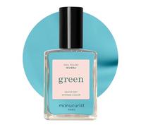Manucurist Green Riviera Turquoise Blue Natural Nail Polish | Long lasting nail polish and Quick dry nail varnish with classic manicure effect. Vegan, 9-free, plant-based, 15 ml