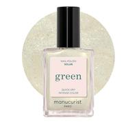 Manucurist Green Solar - White Nail Polish with Golden Highlights - 9-Free, Vegan and Plant-Based - Quick Dry Manicure - Non Toxic - Made in France - 15 ML