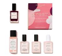 Manucurist Green System Plum Nail Polish Manicure Kit | Vegan plant-based manicure kit with degreaser, base coat, dark wine nail polish, top coat and drying drops