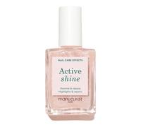 Manucurist Active Shine™ Highlighter Treatment Polish For Nails - No Lamp - Vegan & Made in France Ultra-Shiny 2 in 1 Nude Nail Strengthener & Highlighter - Plant-Based Ingredients