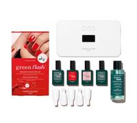 Manucurist - New Green Flash Slim Gel Nail Polish Kit - 36W LED Nail Lamp with Base Coat + Top Coat + 2 Colors: Poppy Red Polish & Pale Pink Hortencia + Gel Nail Lamp + Polish Remover + Nail Clipsel