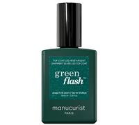 Manucurist - Green Flash™ Silver Glitter Top Coat Nail Polish - Glitter Gel Polish Top Coat - 12-day Wear & Easy Removal - Vegan & Made in France - 79.5% Natural Origin Ingredients - 15 ml