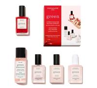 Manucurist System Green™ (Poppy Red) - Professional Manicure Gift Set, Vegan : 1 Nail Prep, 1 Base Coat, 1 Poppy Red Nail Polish, 1 Top Coat, Drying Drops - Christmas Gifts for Women - Gifts for Her