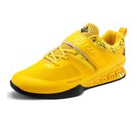 MANUEKLEAR Deadlift Shoes, Strong Anti-Slip Lifting Shoes for Men, Professional Training Weightlifting Shoes for Men and Women, Squat Shoes for Powerlifting with Rubber Non-Slip Sole, Lemon Yellow, 11