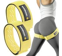 MANUEKLEAR Non-Slip Blood Flow Restriction Bands for Thighs, BFR Booty Bands for Women Glutes Leg, Adjustable Occlusion Thigh Bands for Workout Leg & Hip (Yellow)