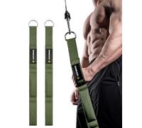 MANUEKLEAR Tricep Rope Cable Attachment Handles, Greater Range of Motion, Tricep Pull Down Rope for Push Downs, Crunches, Facepulls for Professional Gym (Green 2pcs)