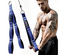 MANUEKLEAR Tricep Rope Cable Attachment Handles, Greater Range of Motion, Tricep Pull Down Rope for Push Downs, Crunches, Facepulls for Professional Gym (Blue)