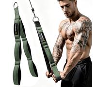 MANUEKLEAR Tricep Rope Cable Attachment Handles, Greater Range of Motion, Tricep Pull Down Rope for Push Downs, Crunches, Facepulls for Professional Gym (Green)