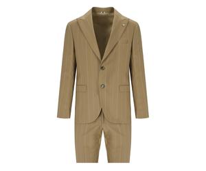MANUEL RITZ BEIGE PINSTRIPE SINGLE-BREASTED SUIT 52