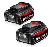 MANUFER 2Pack DCB184 18V/20V MAX XR 5.5Ah Li-ion Replacement Battery for Dewalt 18V Batteries Compatible for Dewalt DCB200 DCB180 DCB181 DCB182 DCB184 DCB201 for Dewalt 18V Batteries