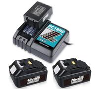 MANUFER BL1850 5.0Ah Replacement for Makita 18V battery 2Packs with Charger DC18RC Replacement for makita 18v Battery LXT BL1850 BL1840 BL1830 BL1815 Rapid Charger Set
