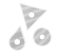 MANUFORE 3pcs Carbide Paint Scraper Blades Tungsten Steel Round, Triangular and Drop Shaped Blades for Removing Paint, Glue, Grout