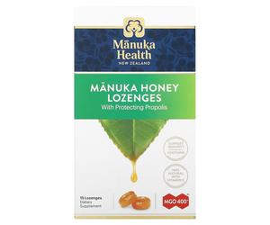 Manuka Health, Manuka Honey Lozenges, Propolis, MGO 400+, 15 Lozenges