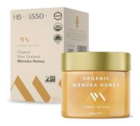 Manuka Honey Organic - Three Peaks Raw UMF 15+ (MGO 550+), USDA Organic, Non-GMO, Certified UMF, Monofloral, 3rd-Party Tested, Traceable Hive to Jar, New Zealand (8.8 oz)
