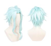 MANUKS Anime Cosplay Wig for Il Dottore Cosplay Wig,Light Blue Short Wig Synthetic Hair,Halloween Costume Cosplay,for Christmas Carnival Party