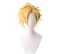MANUKS Anime Cosplay Wig for Izanami Hifumi Cosplay Wig,Yellow and Green Short Wig Synthetic Hair,Halloween Costume Cosplay,for Christmas Carnival Party