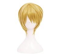MANUKS Anime Cosplay Wig for Kurapika Cosplay Wig,Short Yellow Blonde Wig Synthetic Hair,Halloween Costume Cosplay,for Christmas Carnival Party