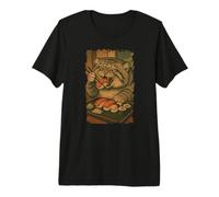 Manul Pallas´s Cat Eats Sushi Japanese Vintage Premium T-Shirt