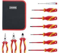 Manusage Insulated Electrician Screwdriver Set with Pouch, Phillips, Slotted, Magnetic Screwdriver Repair Tool Kit, Non-Slip Grip, 10-Piece Compatible with Tesla Model 3 Model y Cybertruck
