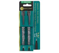 Manuscript 14198 2 Pieces - Callicreative Markers with 2.4mm Italic Chisel nibs, Metallic Gold and Silver - Ideal for Exploring The Art of Hand Lettering