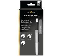 MANUSCRIPT Beginners Calligraphy Set - Complete Calligraphy Beginners Set with Fountain Pen, Italic Nibs, Black Ink & Convertor, Calligraphy Pens for Writing (Left Handed)