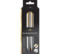 MANUSCRIPT Black & Chrome Fountain Pen Idrium Nib & Ballpoint Pen