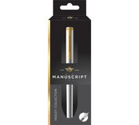 MANUSCRIPT Black & Chrome Trim Fountain Pen Medium Iridium Nib Hedley