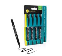 MANUSCRIPT Callicreative Italic Marker Pen | Black Permanent Markers, Perfect Calligraphy Pens | Set of 4 Fine, Medium, Broad & Extra Broad Chisel Tip Pens