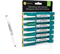 MANUSCRIPT Callicreative Italic Marker Pen | Multicolour Permanent Markers | Calligraphy Pens for Lettering, Journals & Crafts | Set of 6 Medium 2.5mm Chisel Tip Pens