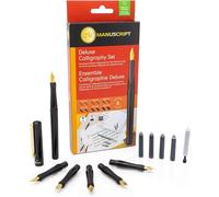 Manuscript Deluxe Six Nib Left Handed Calligraphers Fountain Pen & Ink Cartridge Set