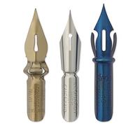 MANUSCRIPT Leonardt Copperplate Dip Pen Nib Set - 3-Piece Calligraphy Nib Pack (DP41BR Crown, DP111 Extra Fine, DP40BL Shorthand), Pointed Pen Nibs for Copperplate & Spencerian Calligraphy