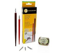 MANUSCRIPT Leonardt Drawing & Mapping Calligraphy Set. The Best Calligraphy Beginners Set. A Calligraphy Pen For Drawing, Writing, Lettering And Sketching. Features x2 Dip Pens & Five Nibs.