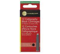 Manuscript MC0461CB Black Cartidge Fountain Pen Ink Cartridges (12 Cartridges)