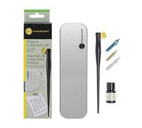 MANUSCRIPT Modern Oblique Calligraphy Writing Pen Set (Black) - 1x Dip Pen Holder, 3x Dip Nibs, Black Ink (7ml) & Practice Sheet, Ideal for Modern Calligraphy