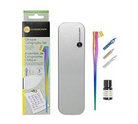 MANUSCRIPT Modern Oblique Calligraphy Writing Pen Set (Rainbow) - 1x Dip Pen Holder, 3x Dip Nibs, Black Ink (7ml) & Calligraphy Practice Sheet, Ideal for Modern Calligraphy Writing