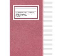 Manuscript Paper Notebook: Dusky Pink Cover, 12 Staff Music Paper, Blank Music Sheets 8.5" x 11", 100 Pages (Notebook for Musicians & Songwriting)